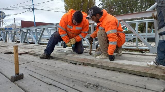 Ushuaia: reparan el puente sobre el Arroyo Grande