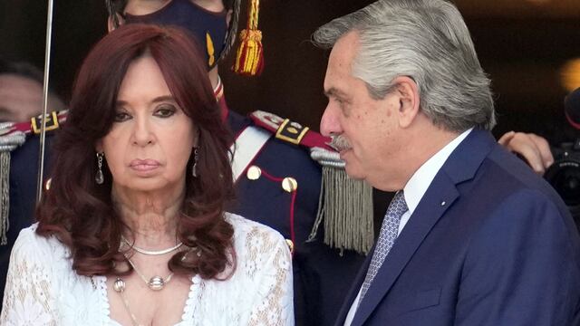 Dupla. La vicepresidenta Cristina Kirchner y el presidente Alberto Fernández. Foto: AP/Archivo.