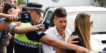 Sebastián Sosa arribando a Tribunales Penales de Tucumán.