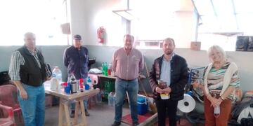 Arturo Jorge Videla, Abel Zenklusen con las autoridades de la Sociedad Rural de Rafaela