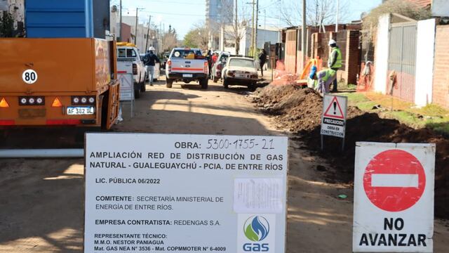 Red de gas natural en Gualeguaychú