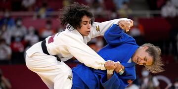 La argentina Pareto en su última presentación como judoca. Cayó ante la portuguesa Costa y cerró su impresionante carrera deportiva. (Foto: AP)