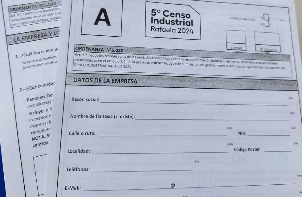 Comenzó el trabajo de campo del Censo Industrial Rafaela 2024