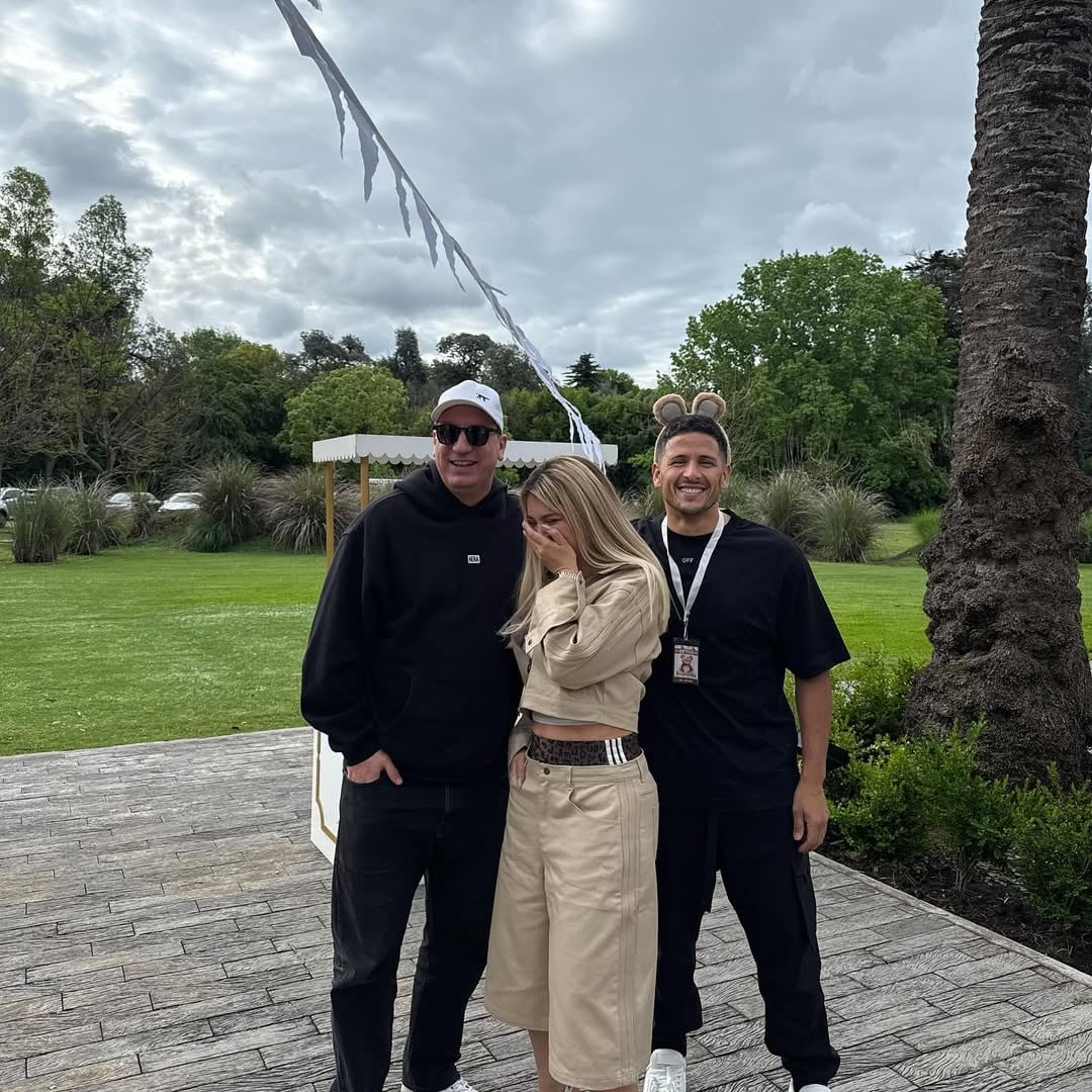 Wanda Nara con Maxi López y Martín Migueles
