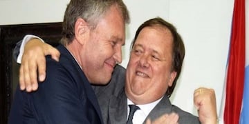 A la derecha, Galimberti, a la izquierda, Borghesan, su sucesor.