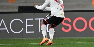 Miguel Borja convirtió el 2 a 0 para River ante Barracas Central. Foto: @RiverPlate