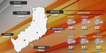 Martes con marcadas nieblas y neblinas en Misiones.