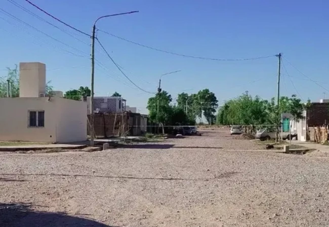 Barrio Valle Grande, en el municipio de Rawson, lugar donde perdió la vida Emir Barboza.