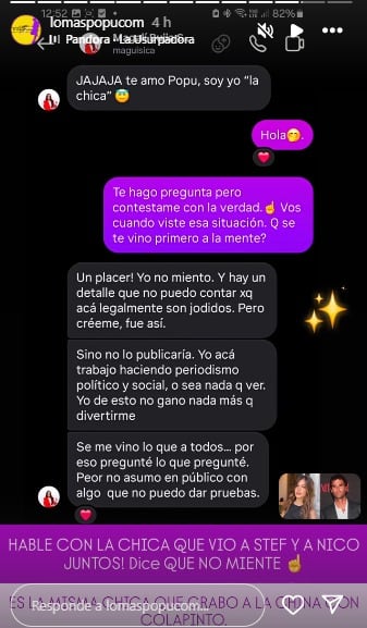 Detalles sobre el polémico encuentro de Stefi Roitman y Nicolás Furtado.