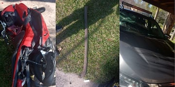 Los vehículos recibieron la furia del hombre.