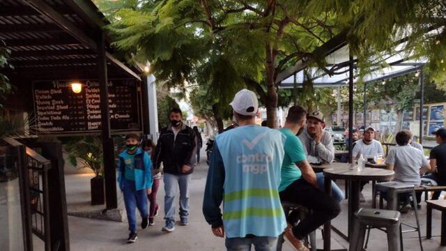Controles en el centro de Mar del Plata. (Foto: Twitter)