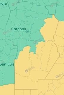 Rige alerta amarilla por tormentas en Córdoba este martes 11 de noviembre.