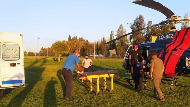 Una ambulancia del SEC esperó a la accidentada en el Predio de la Virgen y la trasladó al Hospital Central.