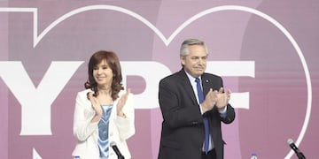 El presidente Alberto Fernández y la vicepresidenta Cristina Kirchner luego del "pacto de Olivos"