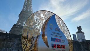 El reloj con la cuenta regresiva hasta el comienzo de los Juegos Olímpicos de París 2024. (La Voz)