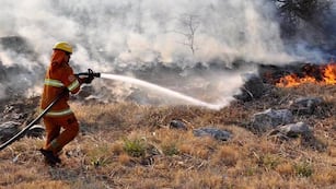 Los bomberos trabajaron durante todo el fin de semana y lunes en Córdoba. (Gobierno de Córdoba)