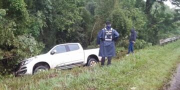 San Martín: despistó con su vehículo y afortunadamente salió ileso.