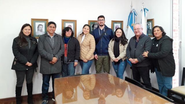 Autoridades y profesores de la UNJu recibieron a los tres estudiantes extranjeros de intercambio.