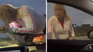 La mujer se subió dos veces al capot del auto en el que viajaban dos chicas. Dura sanción,