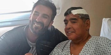 Diego Maradona junto a Leopoldo Luque.