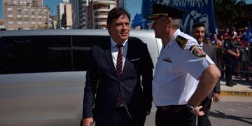 El ministro de Seguridad, Alfonso Mosquera, en una primera declaración por la renuncia y el escándalo por Diego Concha (Facundo Luque / Archivo).