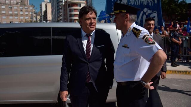 El ministro de Seguridad, Alfonso Mosquera, en una primera declaración por la renuncia y el escándalo por Diego Concha (Facundo Luque / Archivo).