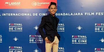 Martín López Lacci en la alfombra roja del Festival de Cine de Guadalajara.