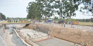 Jaldo supervisó las obras del Canal Yerba Buena