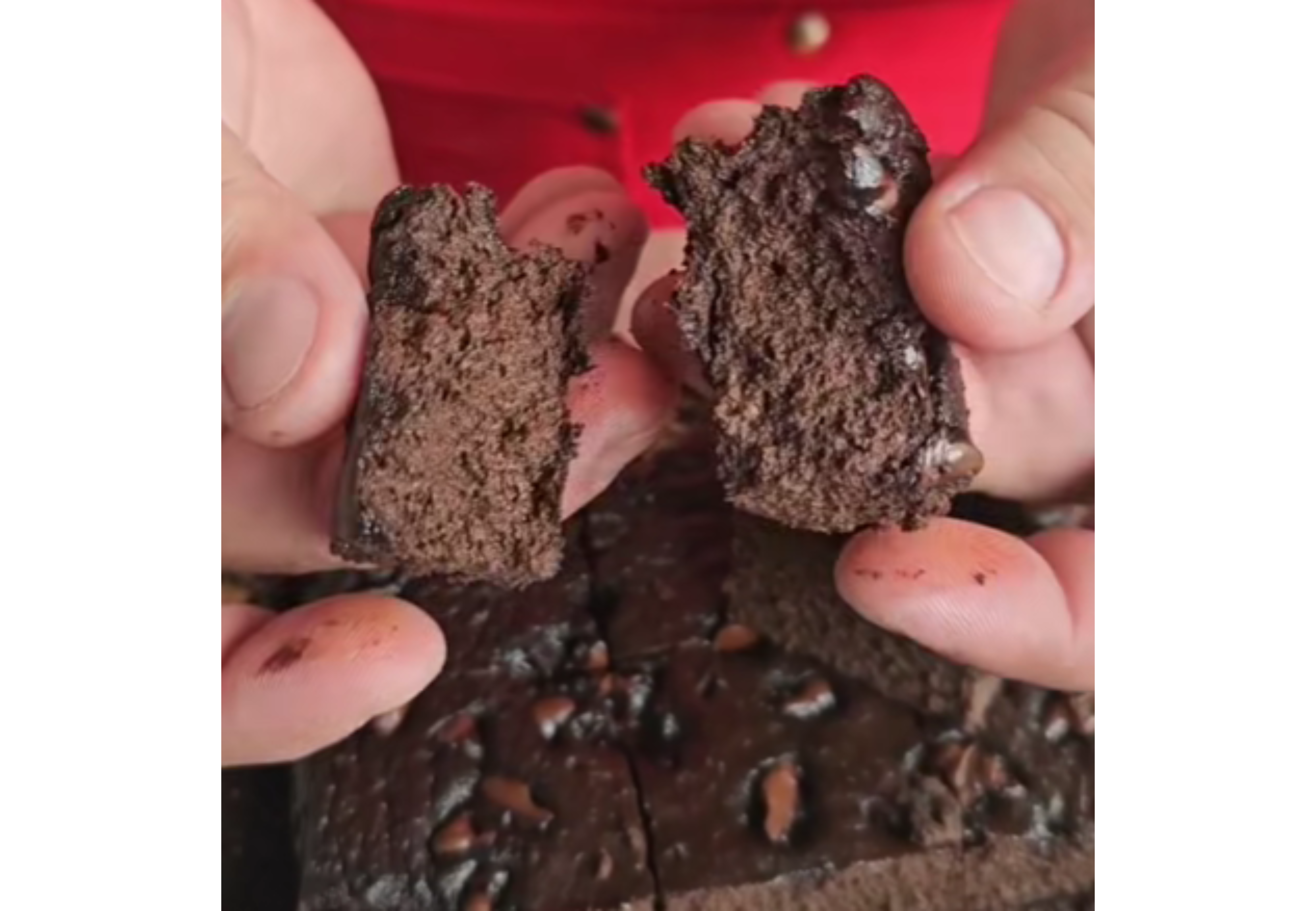 Así queda el brownie saludable.