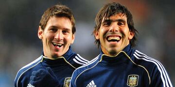 Messi y Tevez en la selección