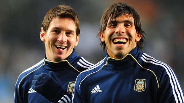 Messi y Tevez en la selección