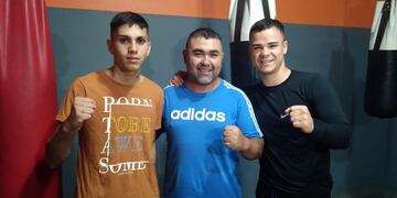 Juan Bustamante, César Almada y Luciano Santander Boxeo Arroyito