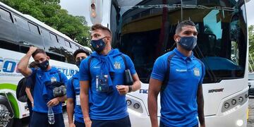 Los jugadores Albiazules, a la espera de poder regresar a Córdoba (Prensa Talleres).