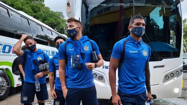 Los jugadores Albiazules, a la espera de poder regresar a Córdoba (Prensa Talleres).