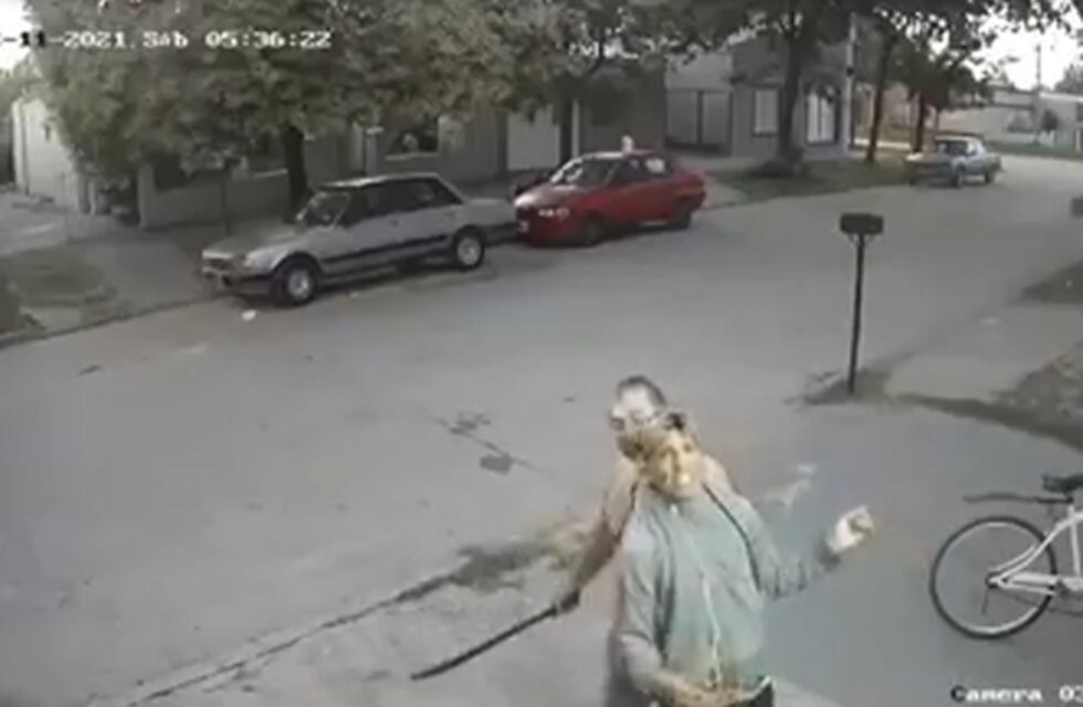 Lo atrapó queriendo robarle el auto: ante las cámaras, le dio machetazos para que pida perdón