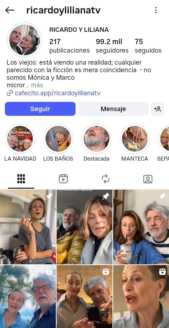 Instagram compartido de Marco Antonio Caponi y Mónica Antonópulos.
