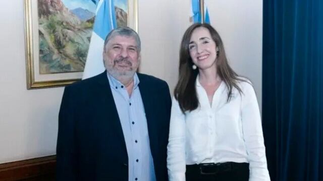 La vicepresidenta Victoria Villarruel en una reunión con el jefe del interbloque Unión por la Patria, José Mayans. Foto: Prensa Unión por la Patria