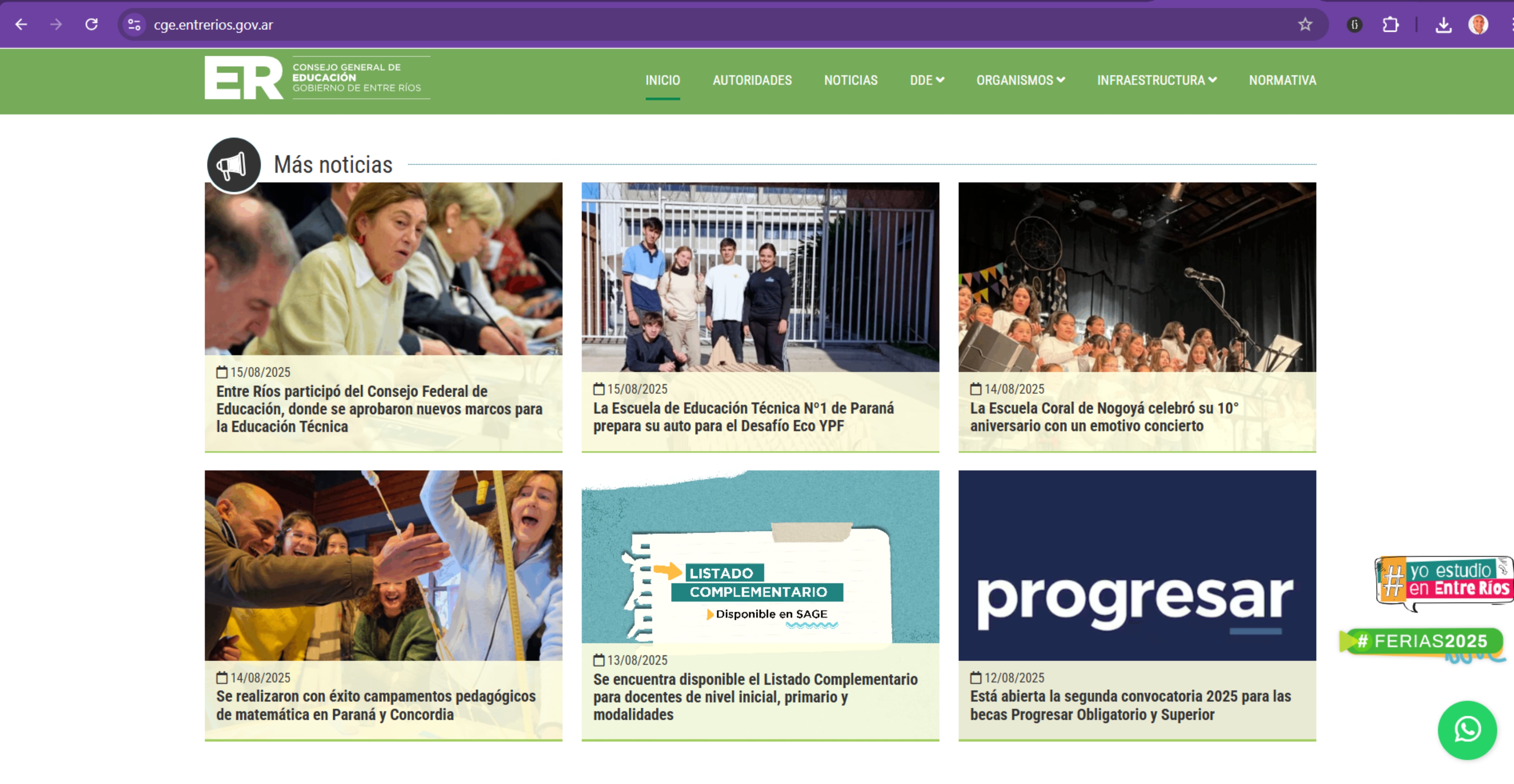 Hackearon el portal del Consejo General de Educación de Entre Ríos: apareció con mensajes en portugués y bandera de Brasil
