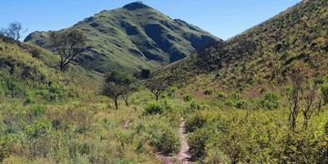 Cerro Pan de Azúcar, con acceso desde Cosquín y Villa Allende. Sitio en donde unos 100 efectivos trabajaron hasta este miércoles. (Foto: Juan Simo / La Voz).