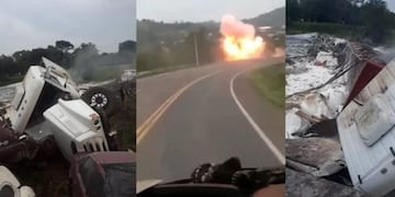 Camionero oriundo de Leandro N. Alem se salvó de milagro en aparatoso accidente en Brasil.