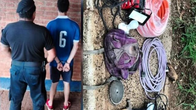 Fue detenido con objetos robados tras una persecución en Posadas.