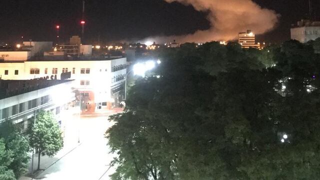 La columna de humo que se vio en Rafaela tras la explosión de la fábrica de explosivos