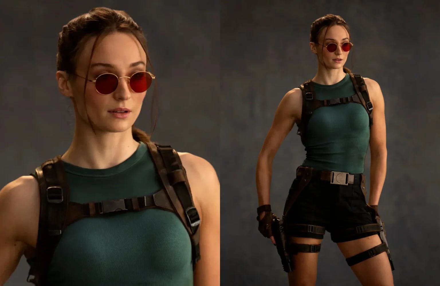 Sophie Turner como Lara Croft.