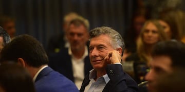 El expresidente Mauricio Macri en la nueva sede de la Bolsa de Comercio. (Pedro Castillo / La Voz)