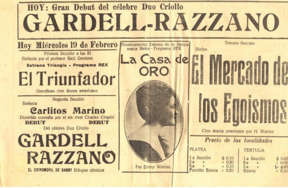 Colorinches tresarroyenses: a 90 años de la última actuación de Gardel en Tres Arroyos