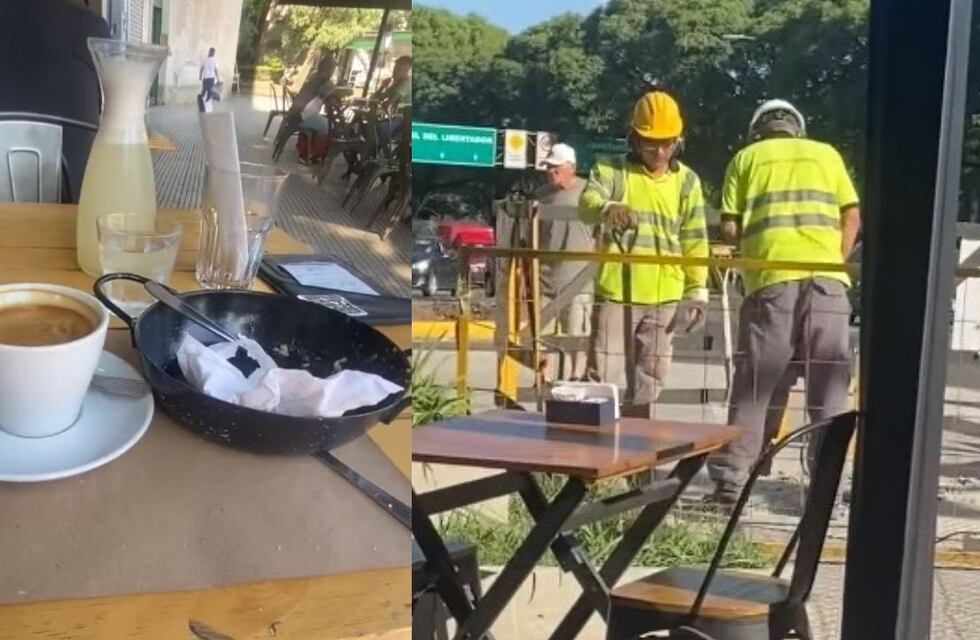 Fue a desayunar, empezaron una obra a su lado, se quejó por los ruidos y lo destrozaron en redes