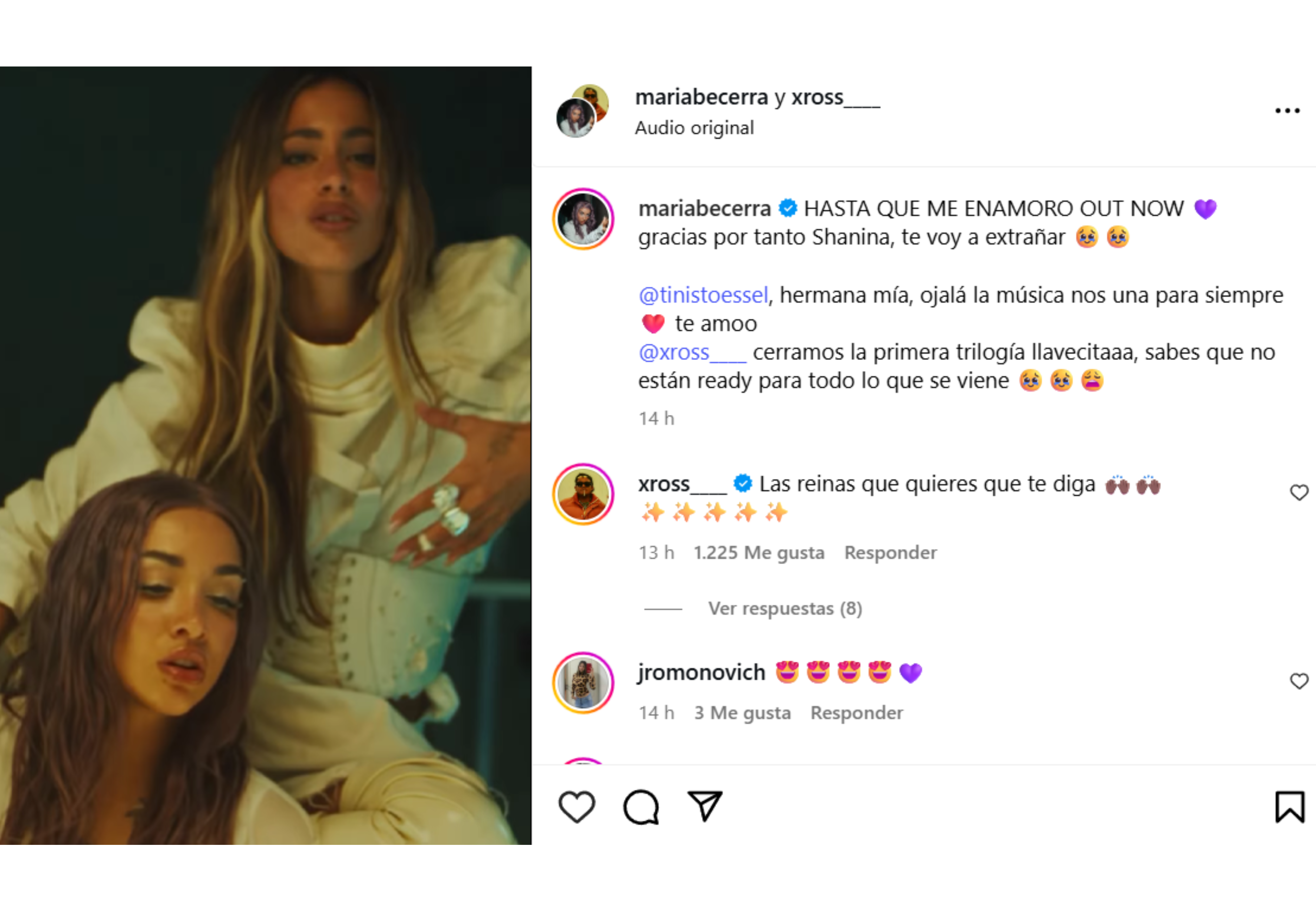 María anunció el fin de Shanina, uno de sus alter egos.