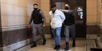 Juan José Navarro Cádiz, siendo trasladado para el último día del juicio.