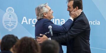 El presidente Alberto Fernández junto a Martín Soria, ministro de Justicia.