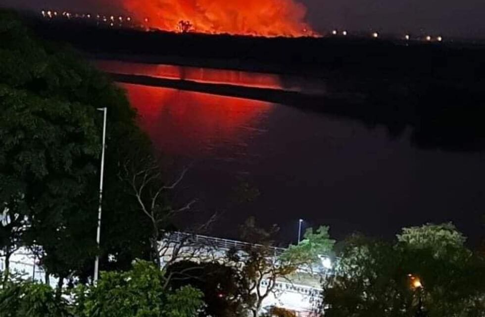 Un incendio de gan magnitud afectó la Isla Puente frente a la Costanera
